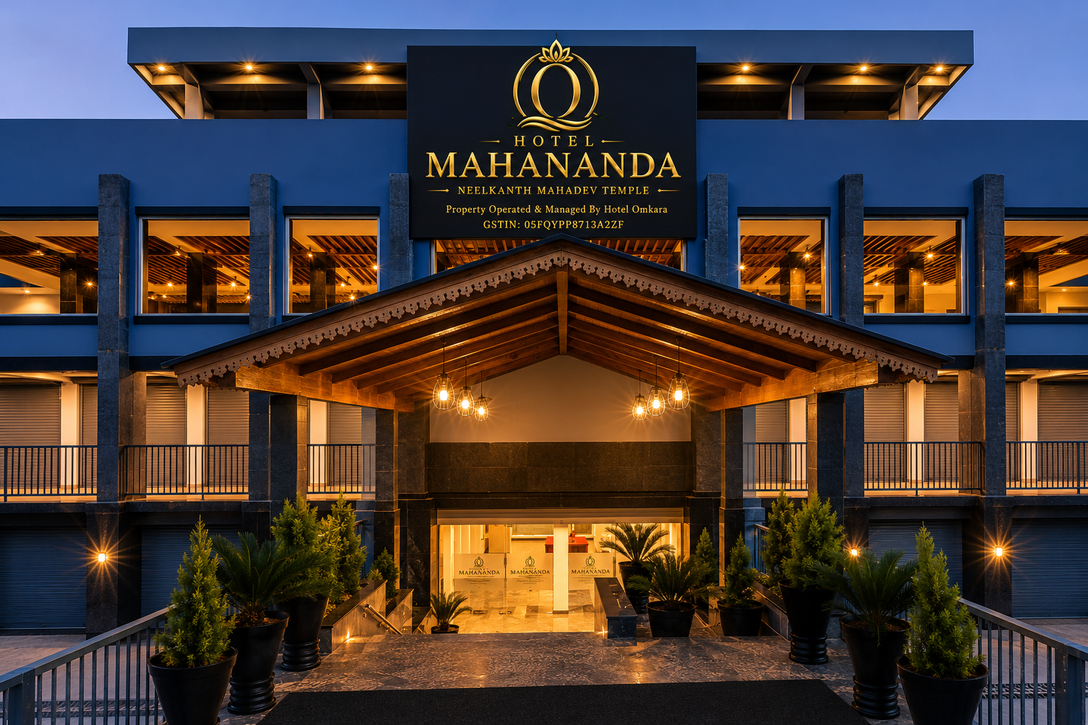 Entrance of Hotel Mahananda near Neelkanth Mahadev